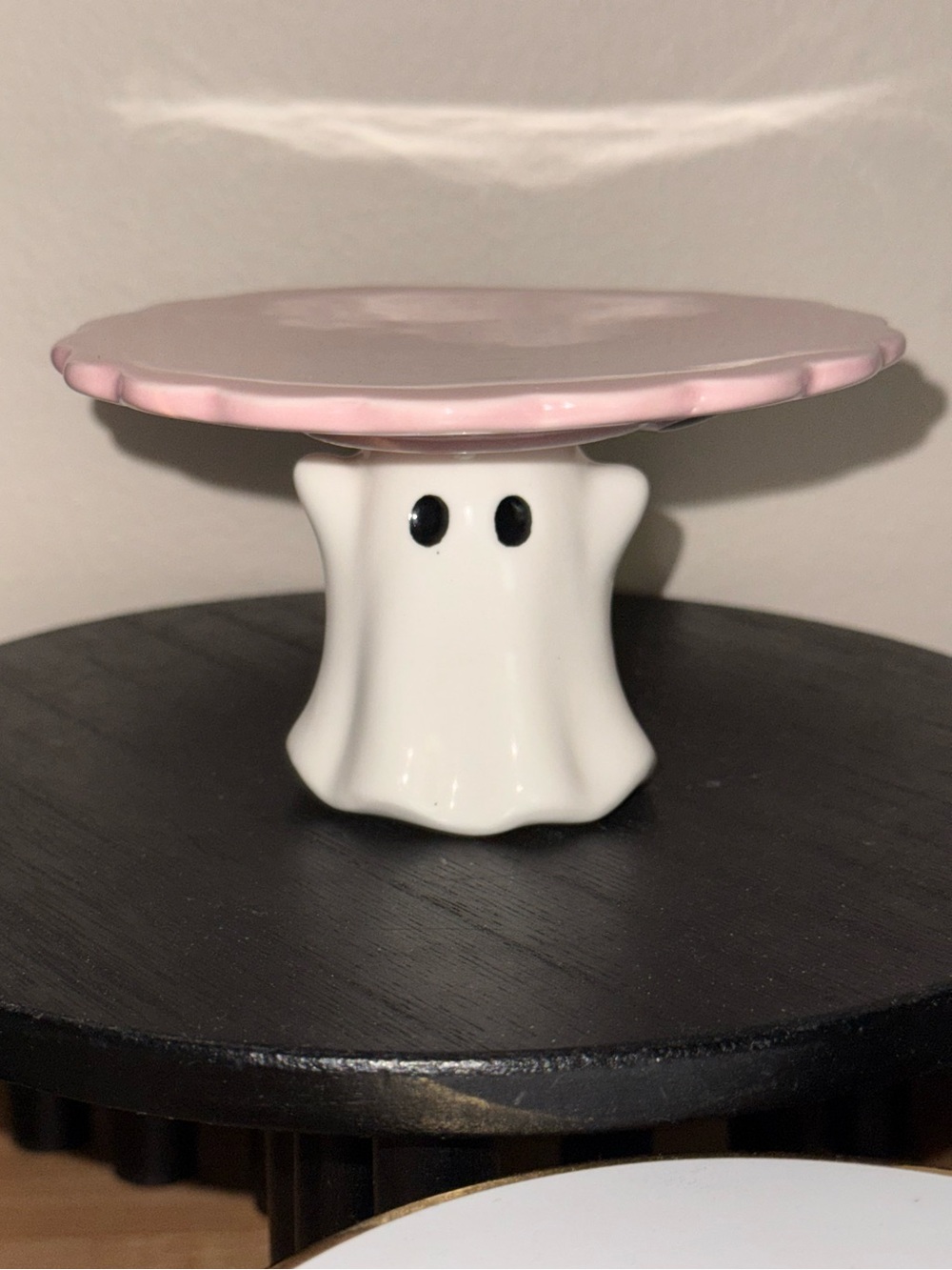 Ghost Cupcake Stand / Tray Pink & White Halloween
